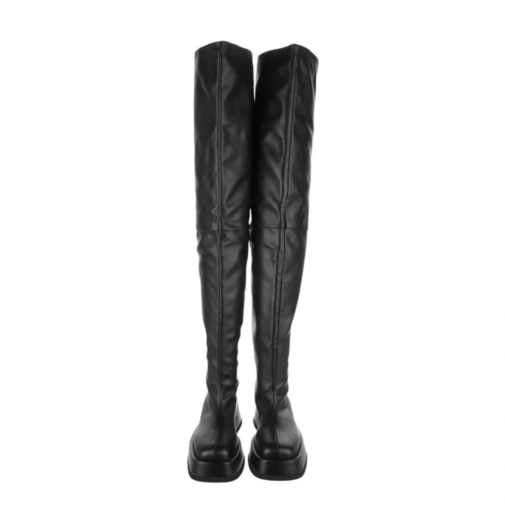Gia Borghini x RHW | Black Above The Knee Flat Boots - Size IT 38.5